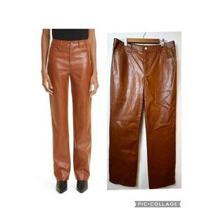 A.L.C. Brown Leather Flare Pants